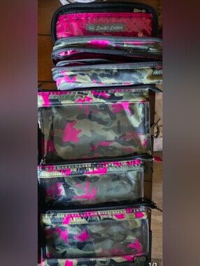 lug Pink & Olive Camo Clear Cosmetic Pouch Set
